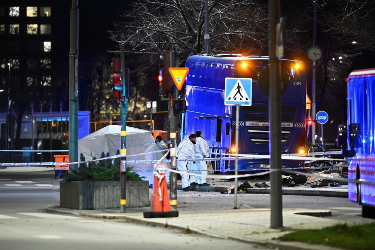 In Stockholm, a bus crashed into a stop: six people died