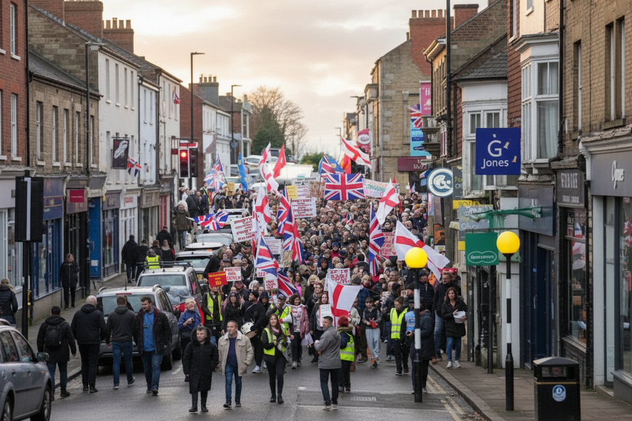 Protest in the United Kingdom: 2,000 people stood against the refugee camp