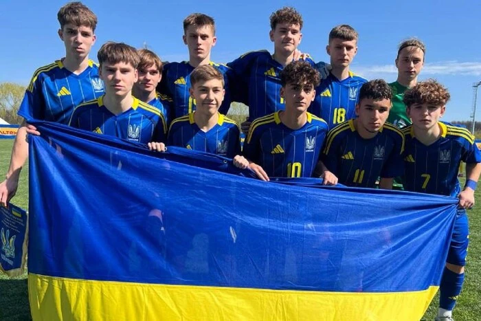 Ukrainian national team players play against Montenegro