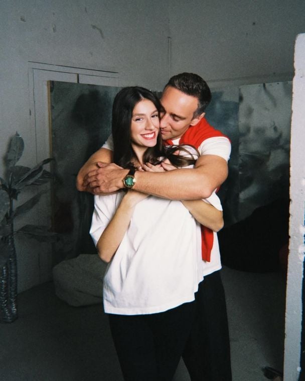 Irakli Makatsaria with wife expecting a daughter