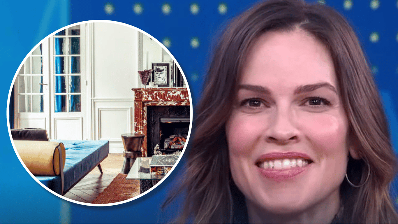 Paryskie mieszkanie Hilary Swank: jak błękitna sofa ożywia klasyczne wnętrze