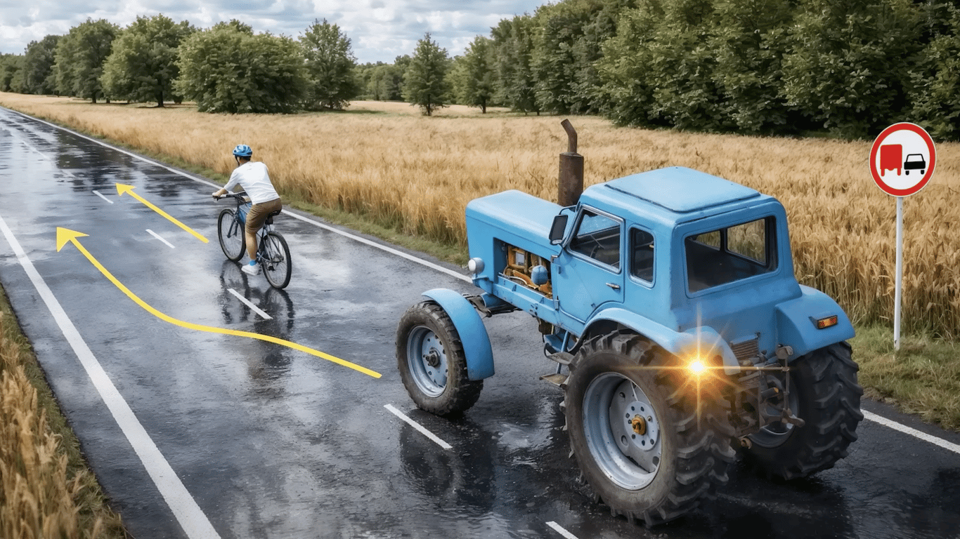 Kiedy traktor może wyprzedzić rowerzystę? Wyjaśniamy przepisy