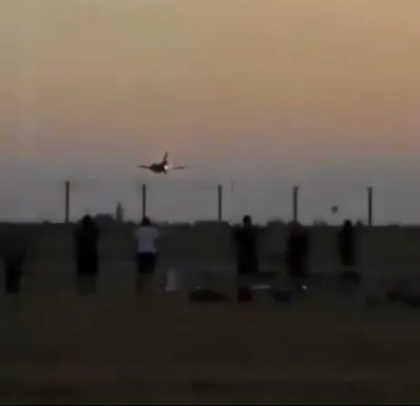 Horror moment F-16 jet crashes sending flames along runway and killing pilot after loop-the-loop practising for air show