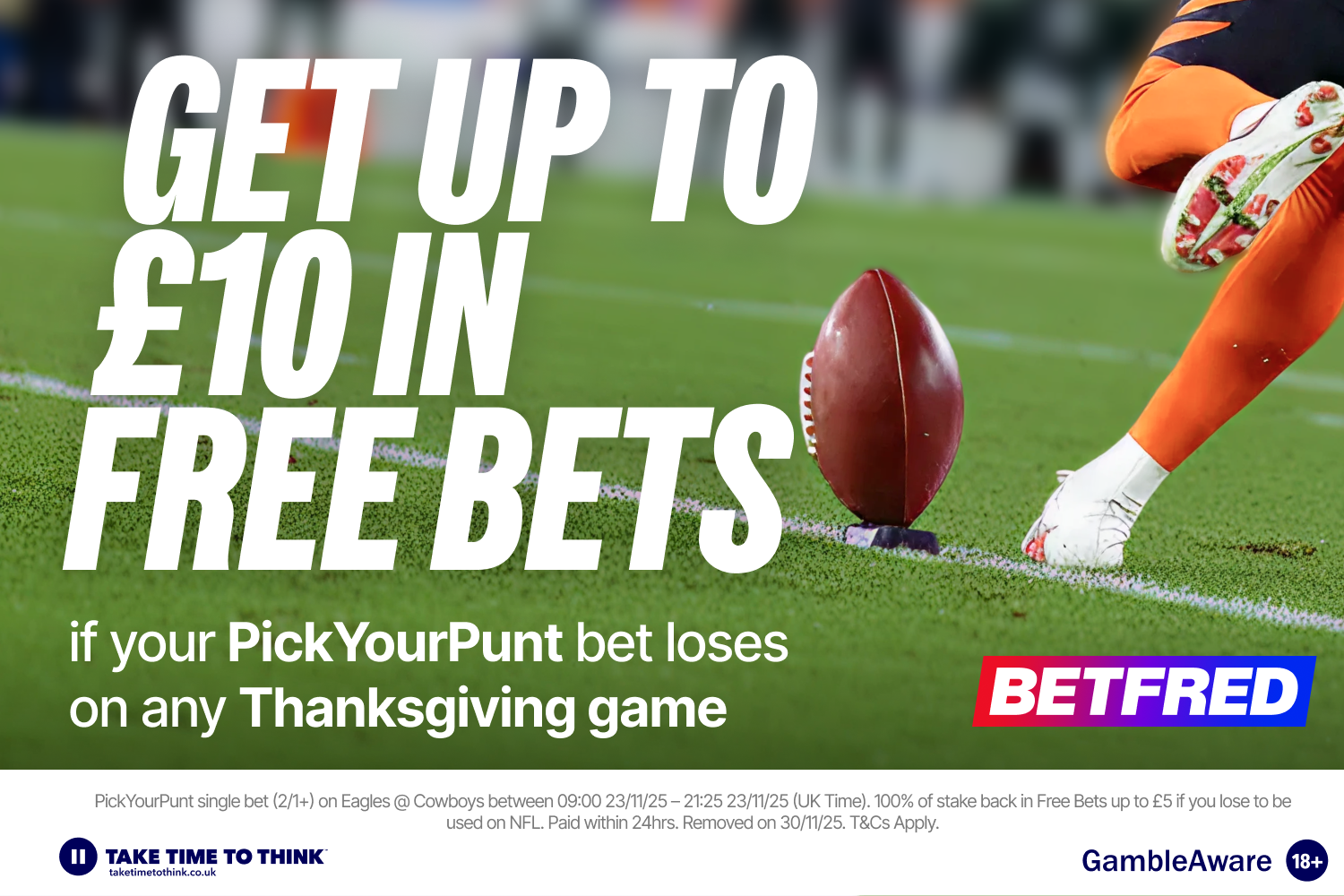 Акція Betfred на День Подяки: 100% повернення за програшну ставку до £10