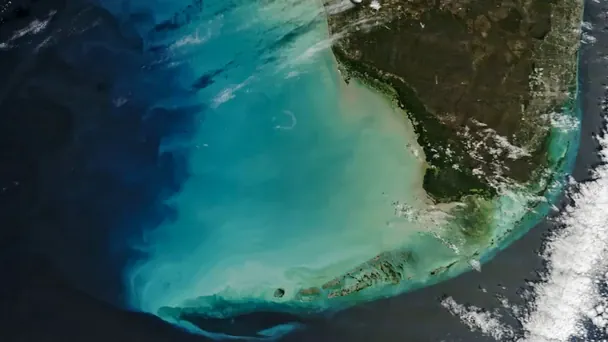 NASA запечатлела аномальные водовороты у берегов Флориды после штормов