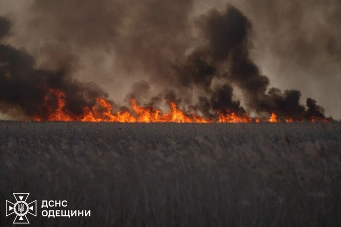 A massive fire in the Odesa region