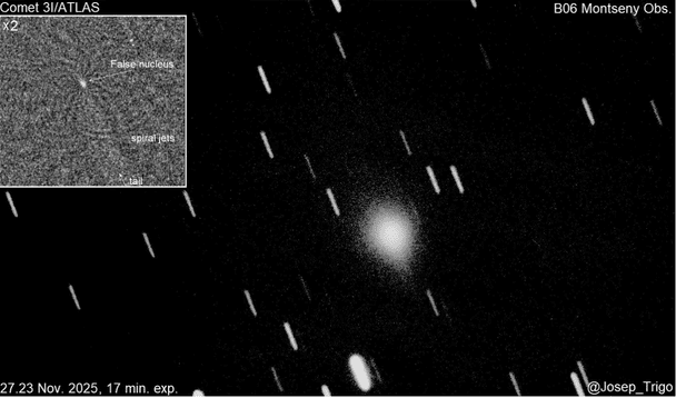 Icy eruption of comet 3I/ATLAS