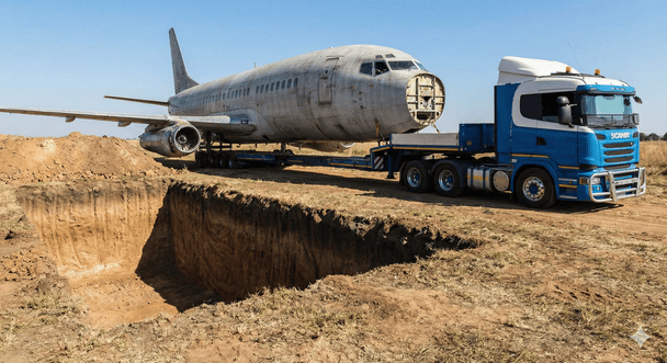Nietypowe schronienie w ogrodzie: Brytyjczyk zakopuje kadłub Boeinga 737