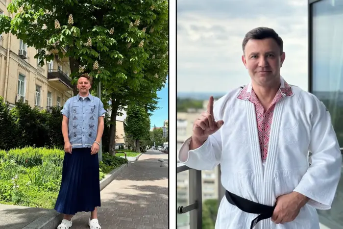 Тищенко – в кимоно, Клопотенко – в юбке. Соцсети удивлены образами на День вышиванки