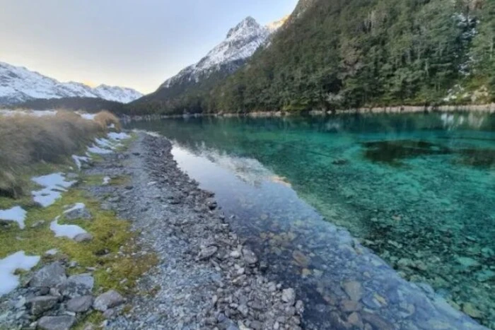 Damaged lake in New Zealand