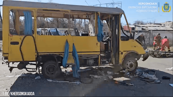 Атака на маршрутку в Херсоне