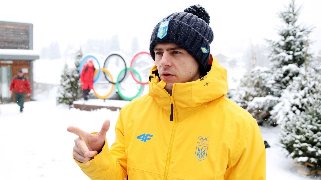 Скелетоніст під час змагань Олімпіади