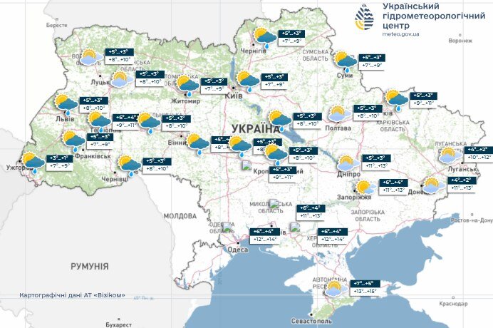 Украину 14 октября накрывает зима: в отдельных областях ожидается мокрый снег