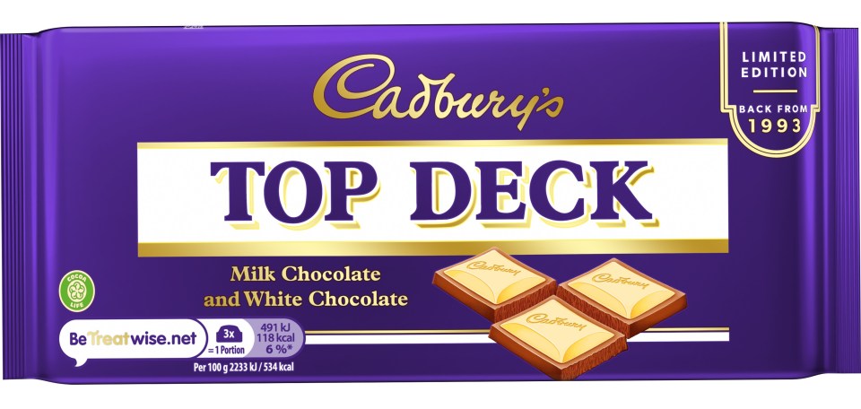 Легендарний шоколад Cadbury Topdeck повернувся у продаж: де знайти за 87 пенсів
