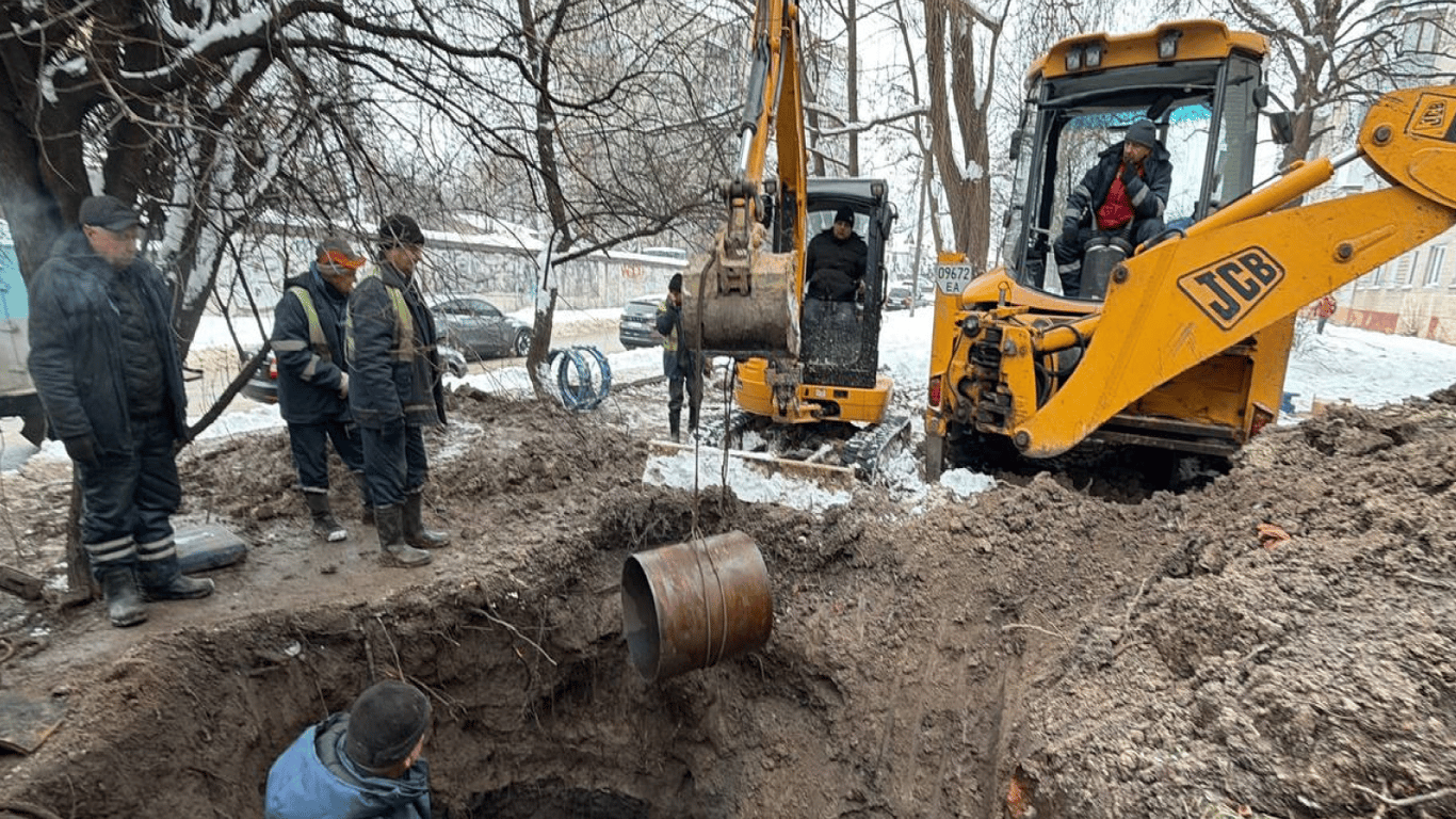 Авария на водопроводе во Львове
