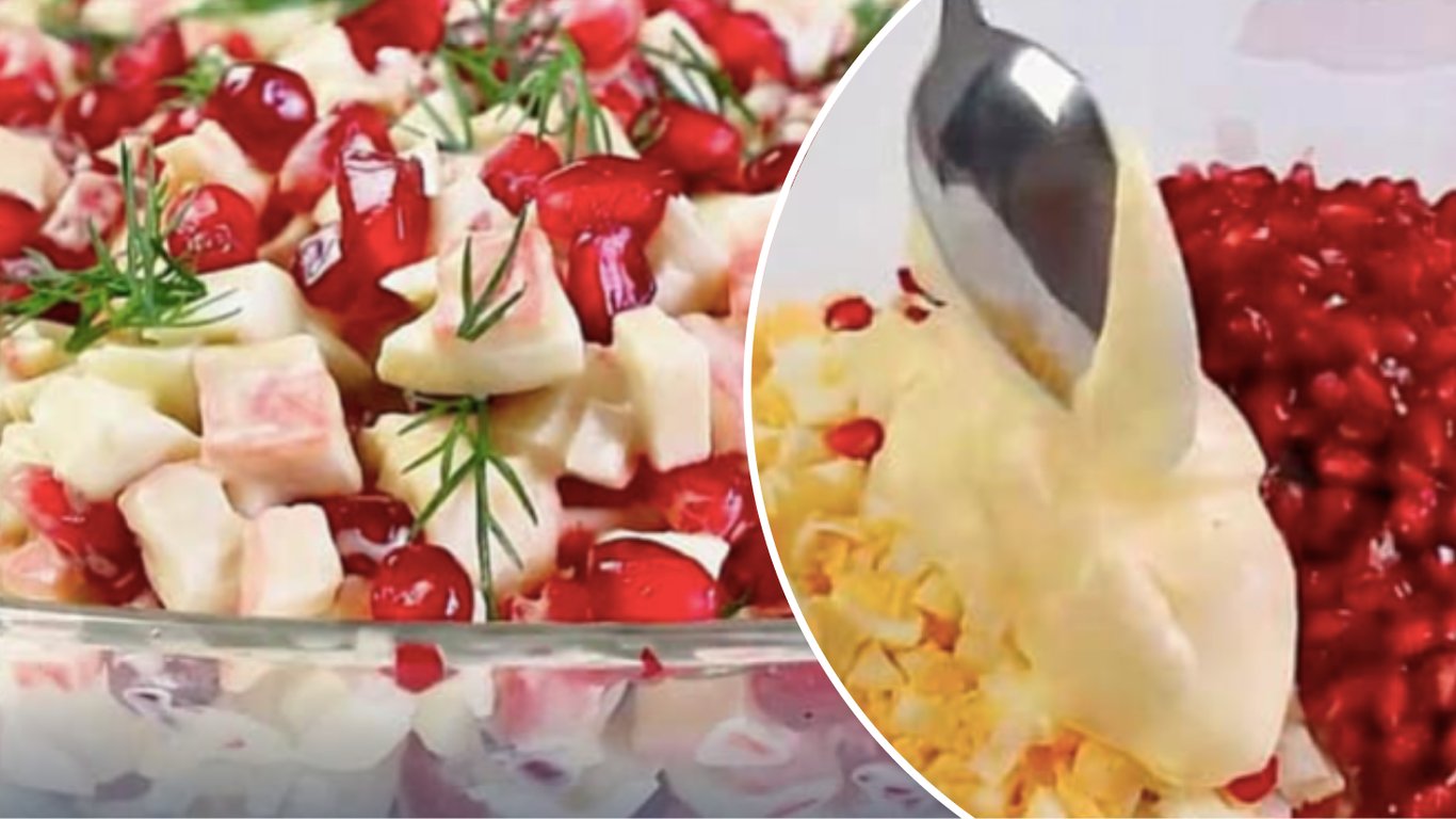 Przepis na wykwintną sałatkę 'Królewską' z paluszkami krabowymi i granatem