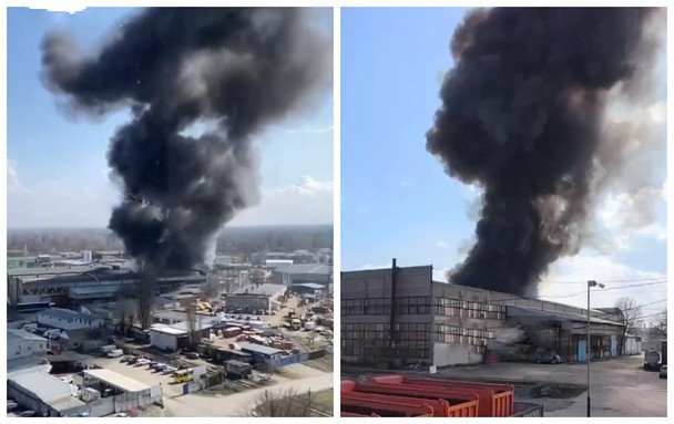 Дим від пожежі в Києві