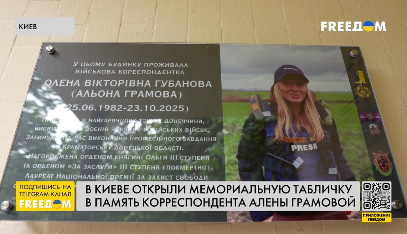 Меморіальна дошка Алени Грамової