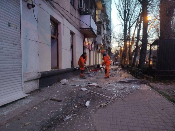 Руйнування після удару по Одесі