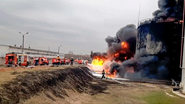 Пожар на химическом заводе в России