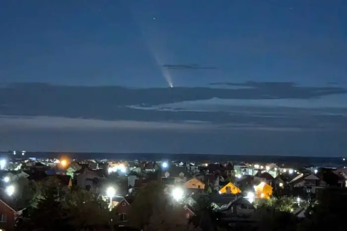 Bright comet over Ukraine