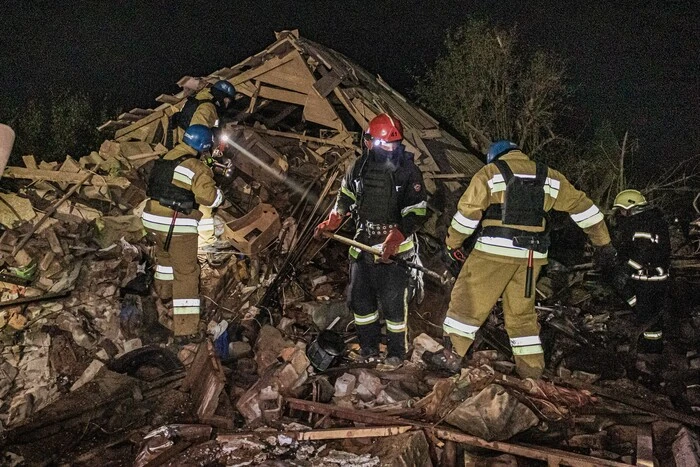 Damaged houses due to ballistic attack