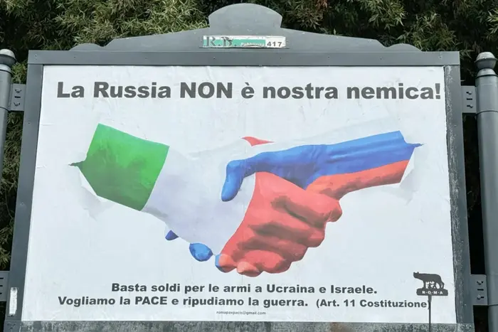 Pro-Russian posters in Italy on billboards