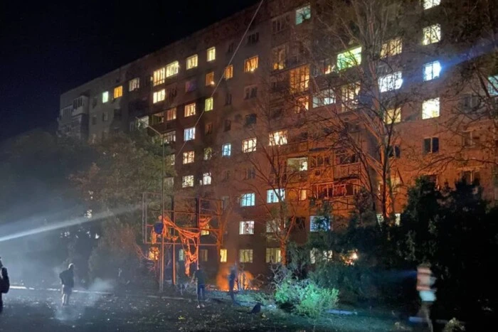 Damaged nine-storey building in Odessa