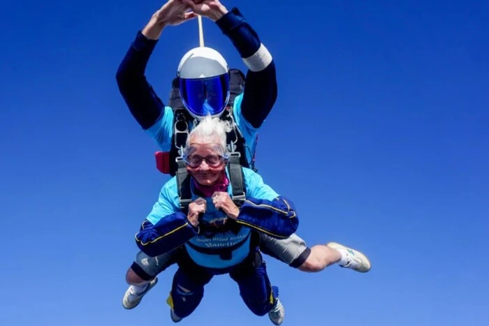 British daredevil pensioner on her 102nd birthday