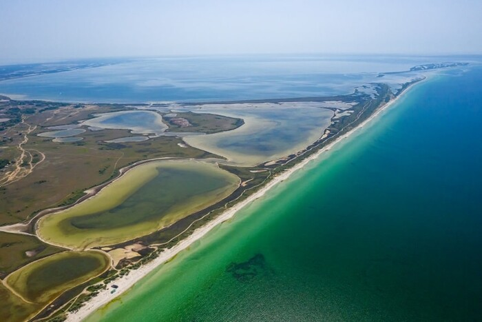 Ukrainian flag on Kinburn Spit