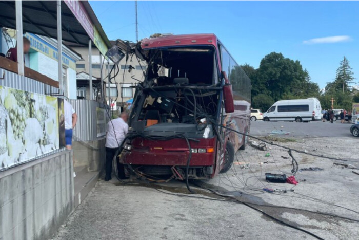 Bus with children involved in an accident