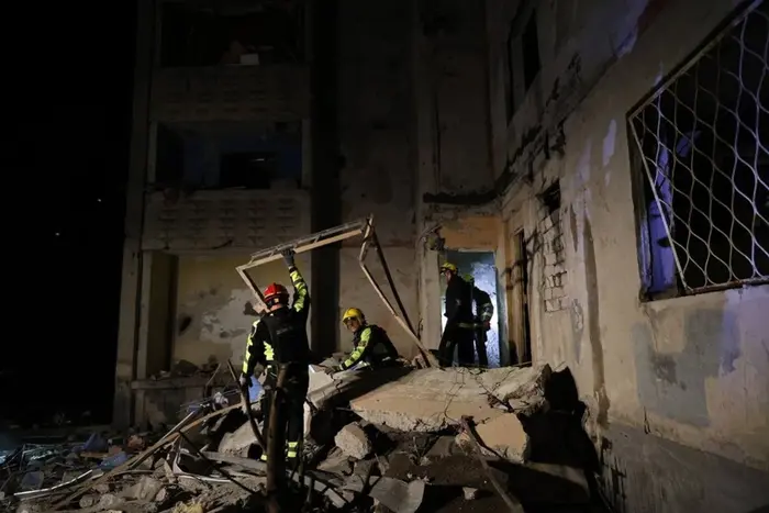 Buildings damaged by airstrike, Kharkiv