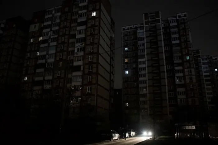 Image with electric power pole in Zaporizhzhia region