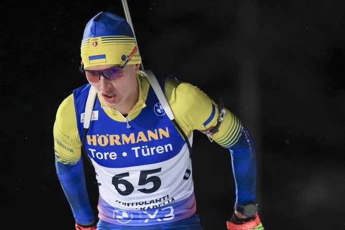 Ukrainian Mandzyn on the winners' podium of the World Cup