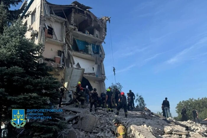 Damaged police building in Kryvyi Rih