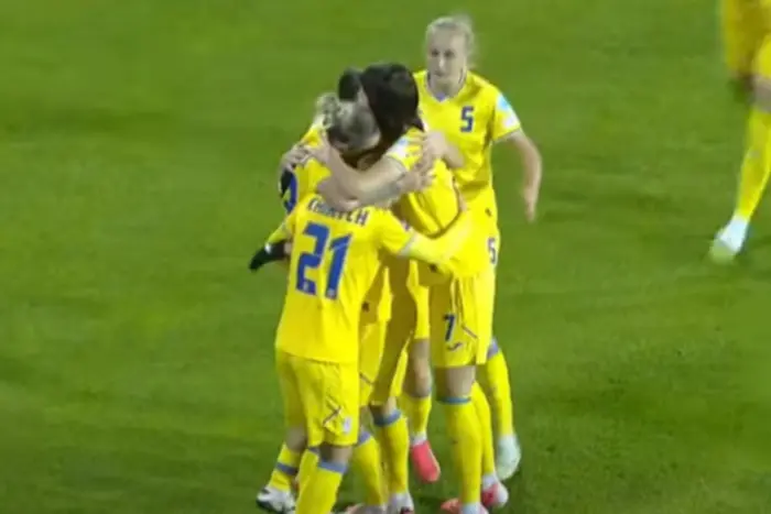 Ukraine women's national football team on the field