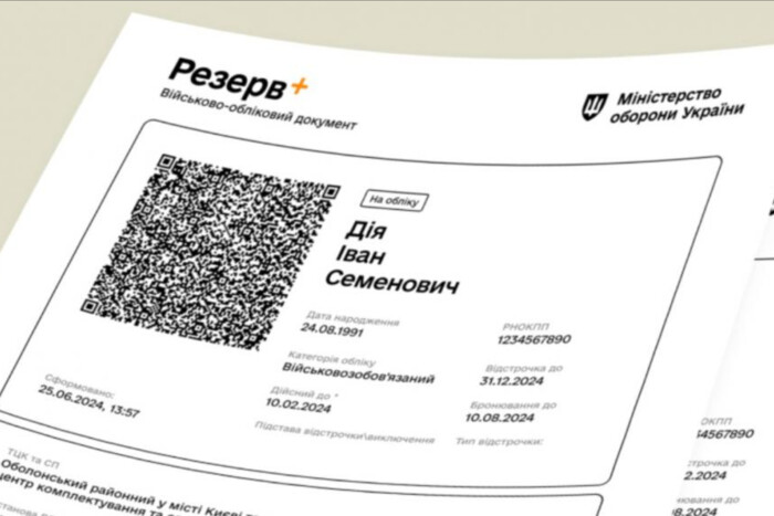 Military identification document with QR code