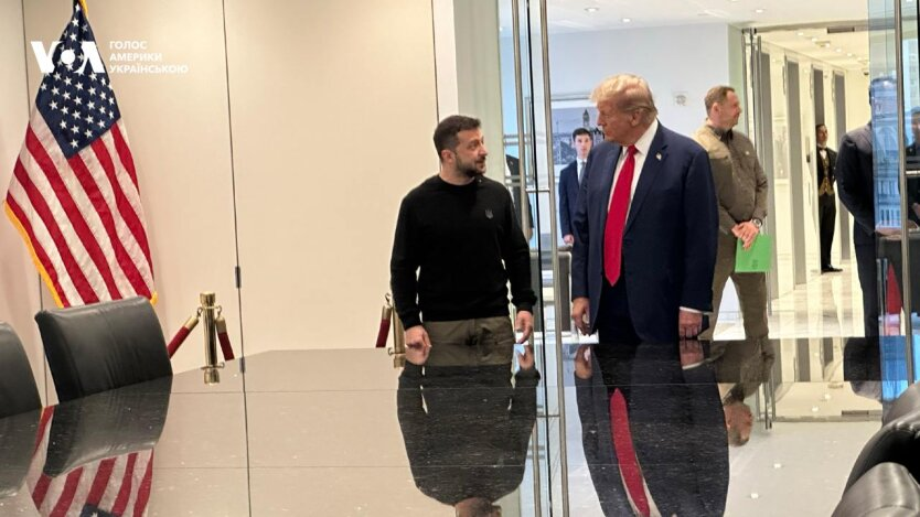 Zelensky and Trump at the meeting