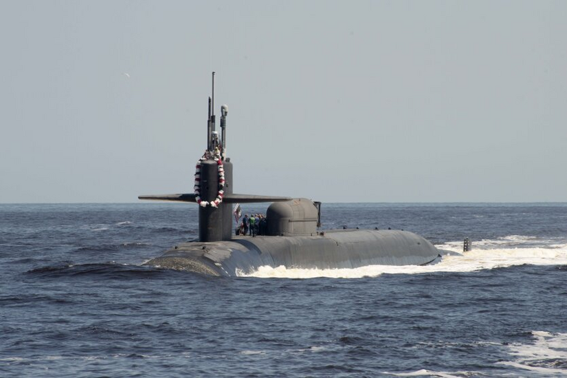 Atomic submarine in the Mediterranean Sea