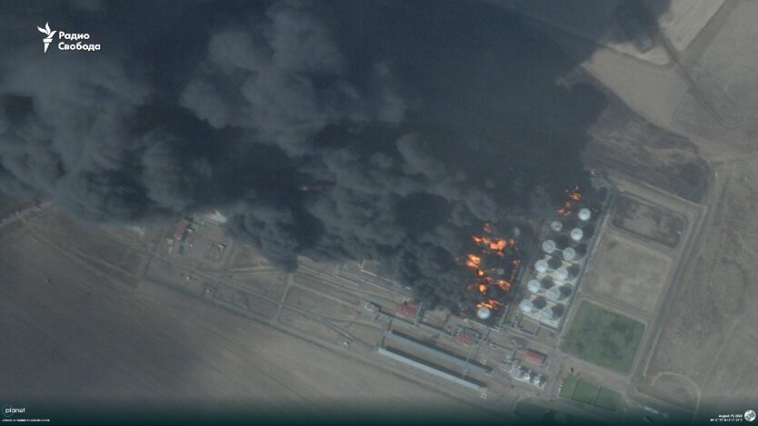 Fire at a fuel depot in the Rostov region