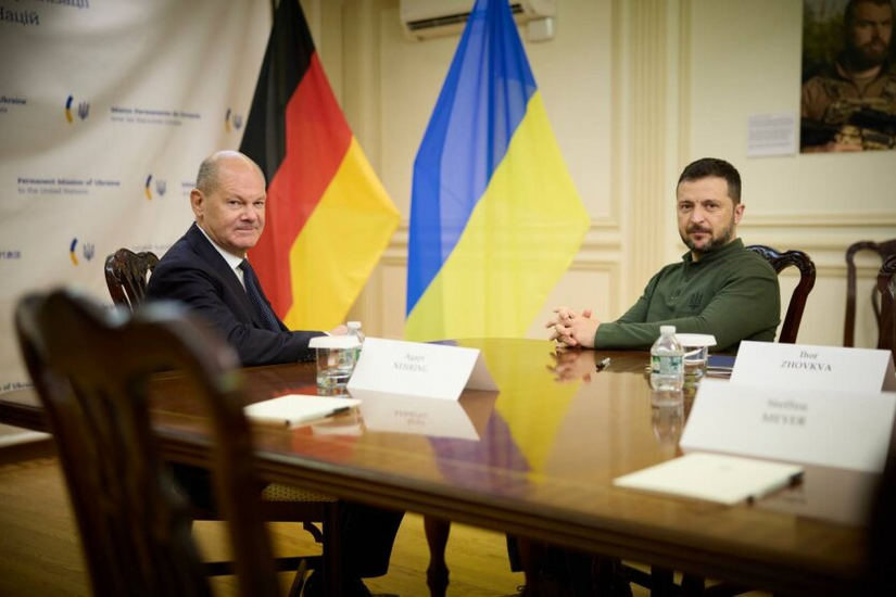 Meeting of Zelensky and Scholz in New York