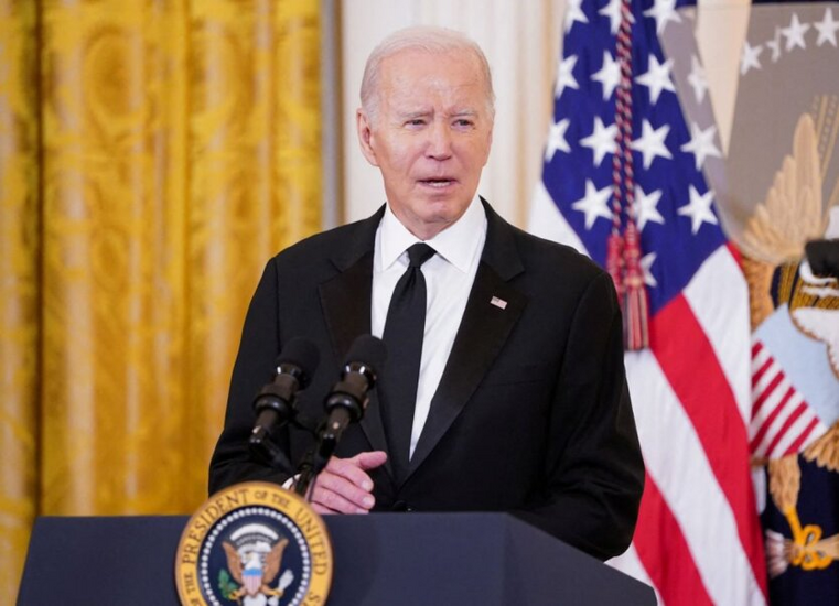 Biden and Ukrainian flag against DPRK