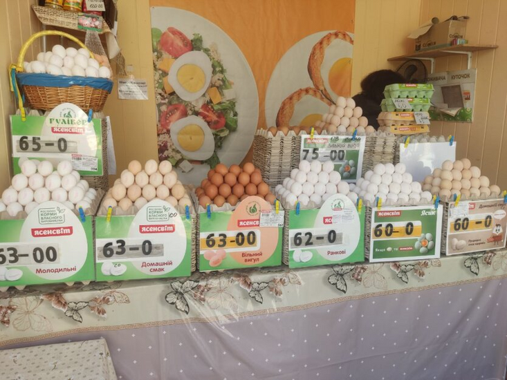 Price of eggs in Ukrainian shops