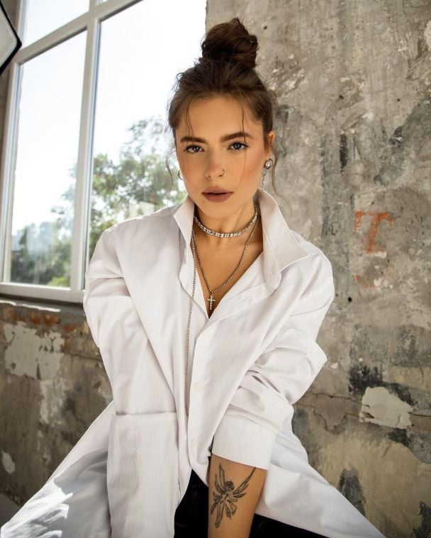 Maria Kravets showed an evening photoshoot with a spectacular Kyiv backdrop