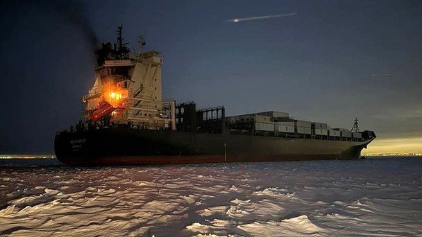 Взрыв и пожар на судне MSC Giada III в Финском заливе