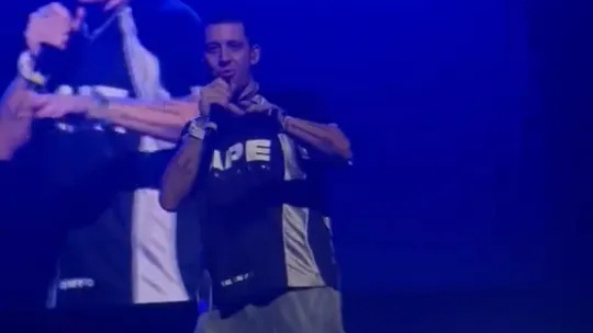 Pregnant woman in wheelchair dancing at concert