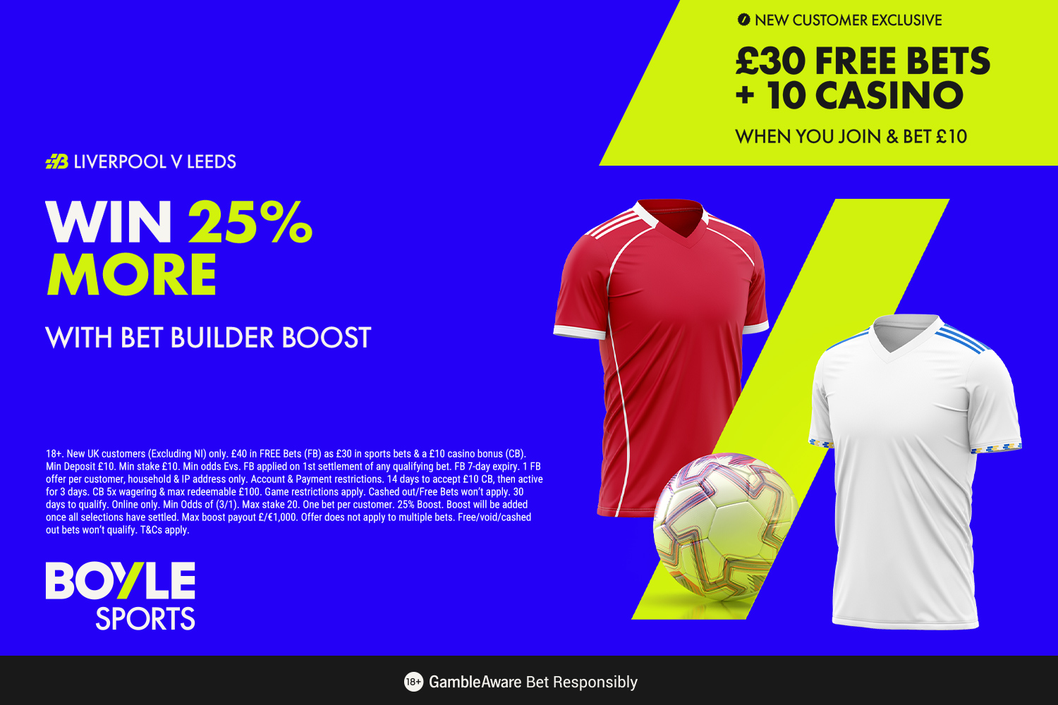 Akcja BoyleSports: jak otrzymać 40 £ za zakład na mecz Liverpool – Leeds