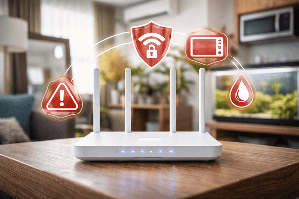 Router on floor with slow Wi-Fi