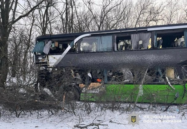 Авария автопоезда и автобуса