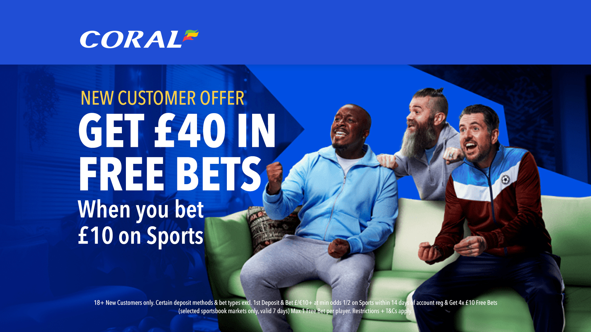 Новим гравцям Coral: отримайте £40 у вигляді безкоштовних ставок на спорт